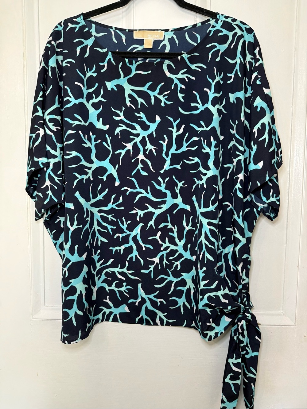MICHAEL Michael Kors Coral Reef Side Tie Blouse - XL